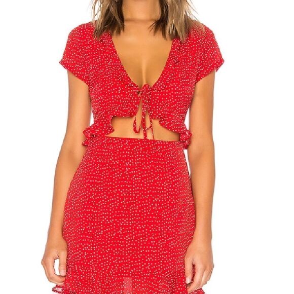 Superdown Red Dress - Cute Skater Cut Out Dress - Mini - Size Small - NWT - Picture 1 of 8
